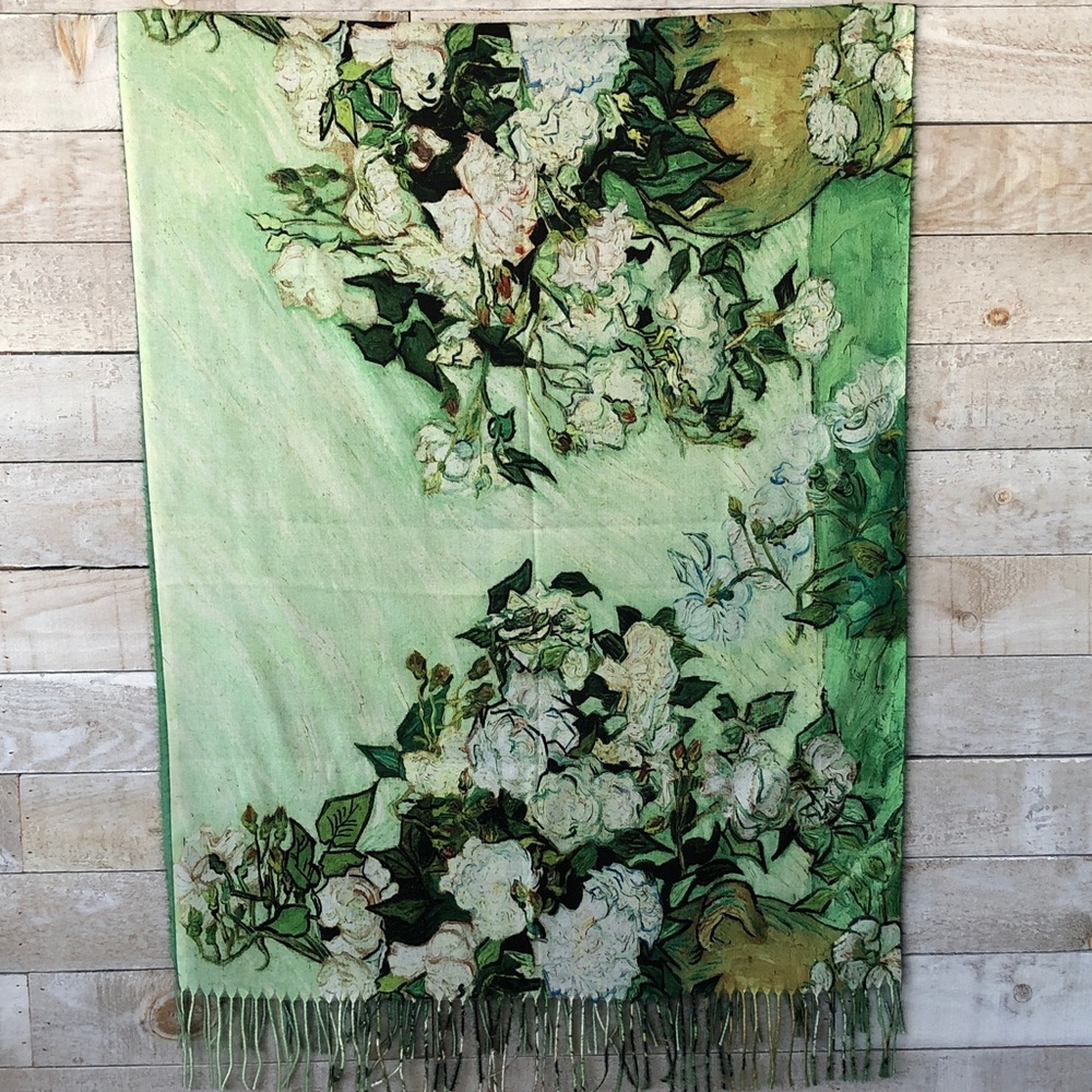 Vincent van Gogh's 1890 painting Roses shawl